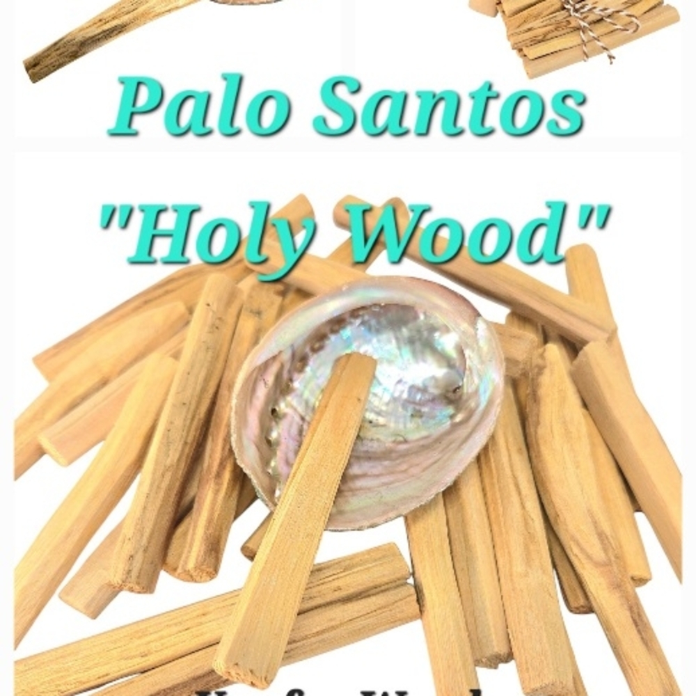 12pc Palo Santo Aromatic Premium Organic Holy Wood Abalon Shell Holder Stand Set - Picture 2 of 12